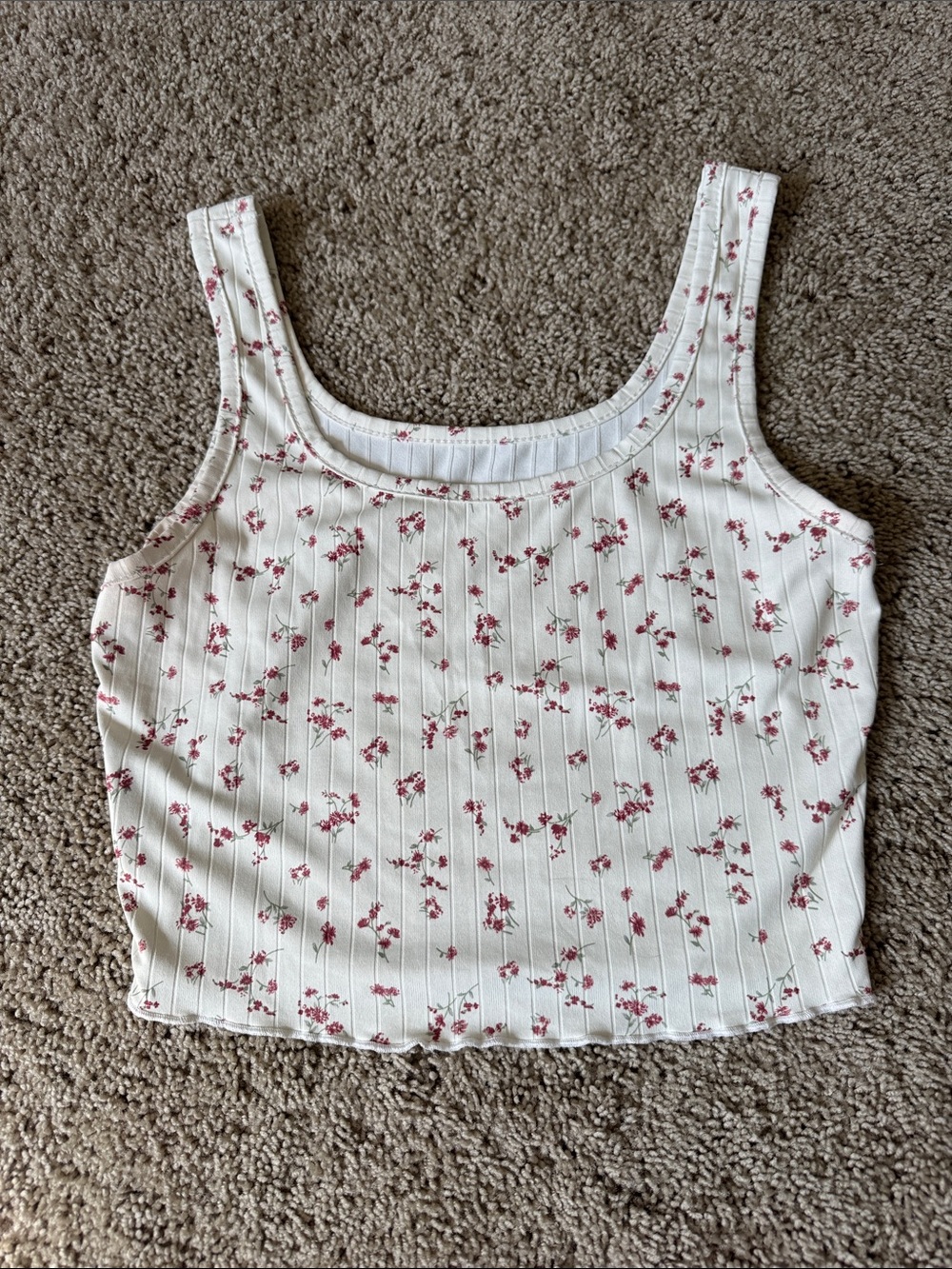 Red Flowered Tank Top